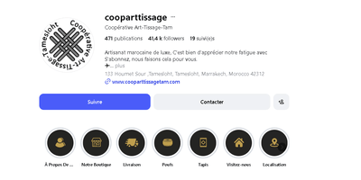 Instagram Management for Coop Art Tissage - Community Management