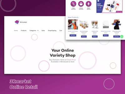Ecommerce website Development for 3Kmarket - Web Application