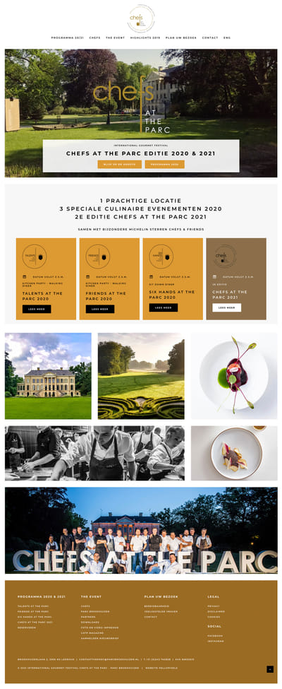 Website Chefs at the Parc - Website Creatie
