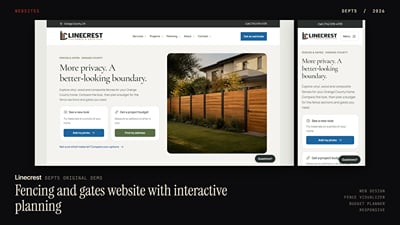 Linecrest: fencing and gates website with visualizer and estimator - Website Creation