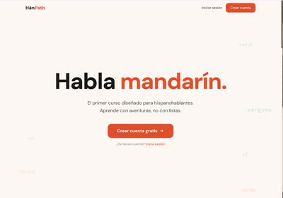 HànPath — Plataforma de aprendizaje de mandarín para hispanohablantes - Website Creatie