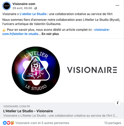 Création du site web de l'Atelier le Studio - Création de site internet