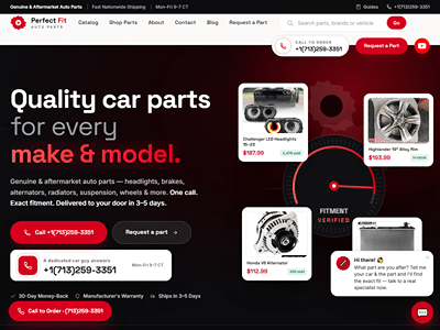 Perfect Fit Auto Parts: website, SEO and lead tracking - Online Advertising