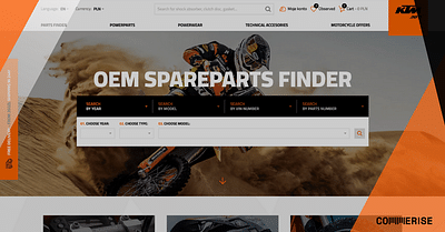 E-commerce Platform for motorsport company - KTM - Website Creation