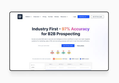 US-based sales intelligence platform with 250M+ contacts - Software Development