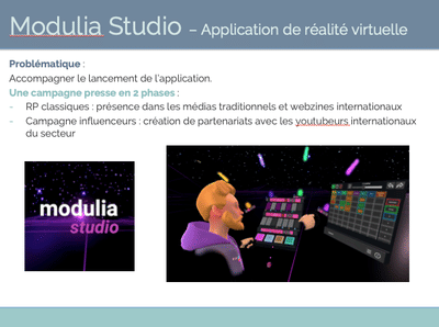 Campagne RP et influenceur Modulia Studio - Relations publiques (RP)