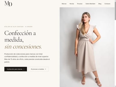 Web editorial para Maridem, atelier de alta costura en A Coruña - Création de site internet