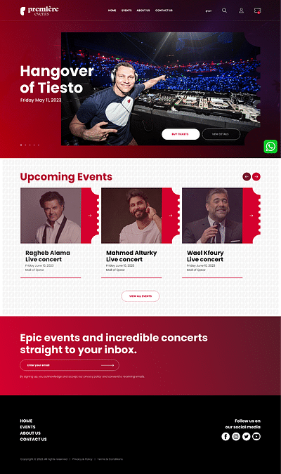 Première Events - Creazione di siti web