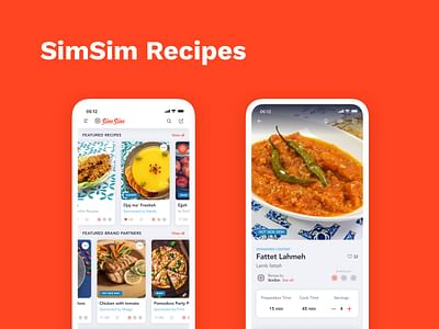 SimSim Recipes - Home-cooked Middle Eastern food - Application mobile