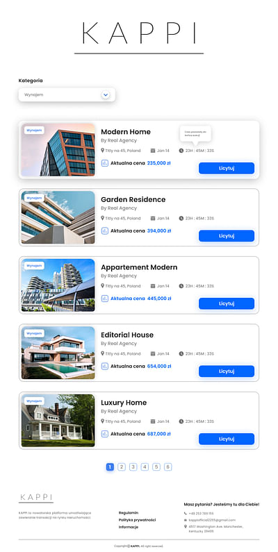 Kappi - a real estate auction portal - Web Application
