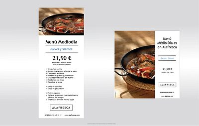 Creación de Flyer para el restaurante Alafresca - Branding y posicionamiento de marca
