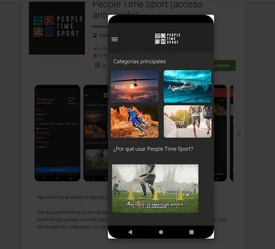 Desarrollo de App a medida: People Time Sport - Aplicación Web