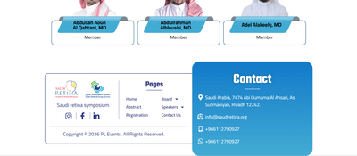 Saudi Retina Symposium - Website Creatie