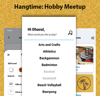 Hangtime: Hobby Meetup - Application mobile