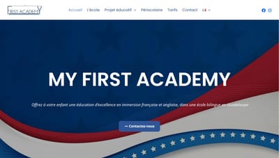 Création du site web de l'école privée en Guadeloupe My First Academy - Website Creation
