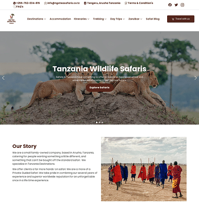 Ngotea Distinctive Safari - Website Creatie