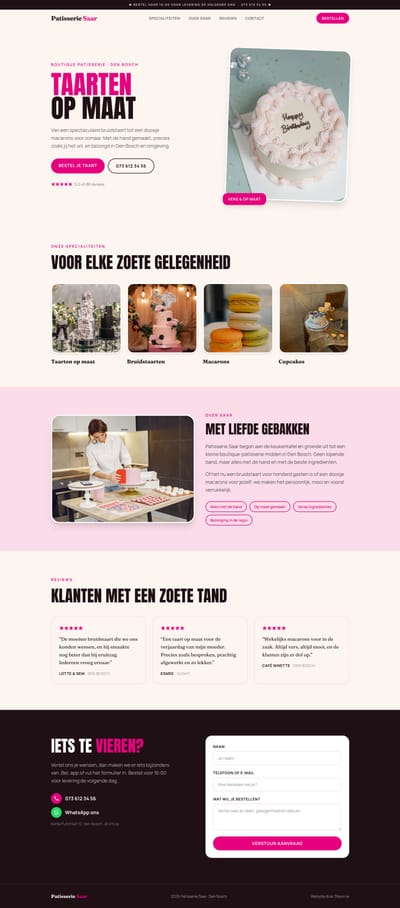 Boutique patisserie · Den Bosch - Website Creatie