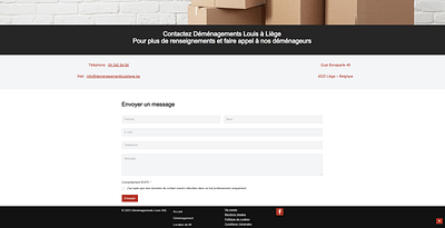 Déménagements Louis - Création de site internet