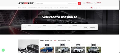 Street26.ro — WooCommerce tuning store with a vehicle-fit filter - E-commerce