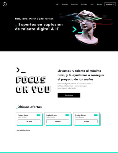 Merlin - Recursos Humanos - Web Corportiva - Usabilidad (UX/UI)