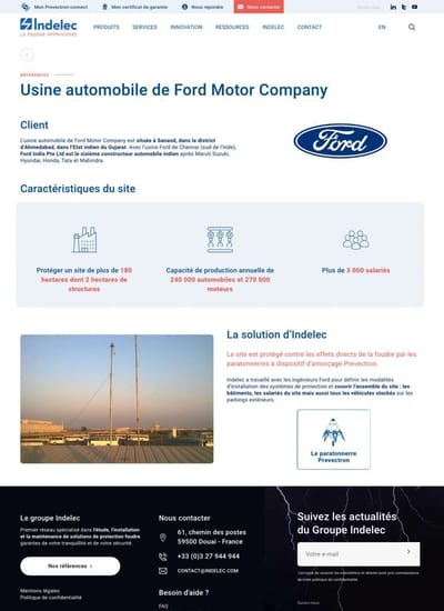Indelec - b2b website - Création de site internet