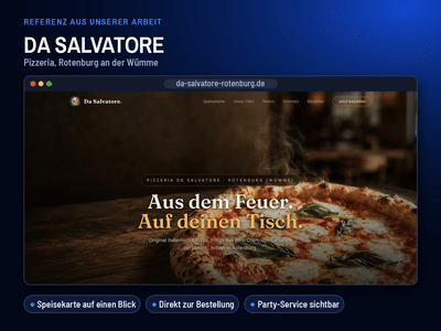 Website für eine Pizzeria - Création de site internet