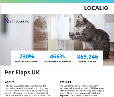 Pet Flaps UK - SEO Campaign - Référencement naturel