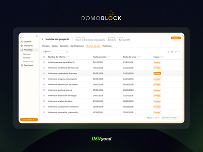 Infraestructura de datos y portal interno de gestión - Webanwendung