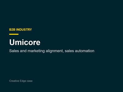 Umicore: sales and marketing alignment with sales automation - Inteligencia Artificial