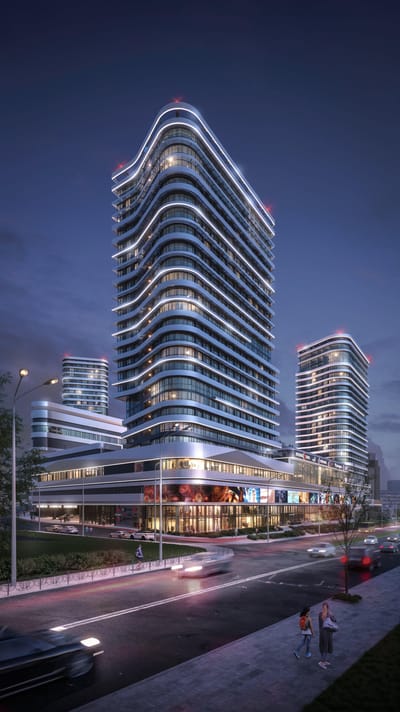 Exterior 3D visualisation for mixed use site - 3D