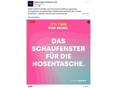 LinkedIn Content Strategy für Media Impact - Social Media