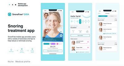 SnoreFree mobile app development - Applicazione Mobile