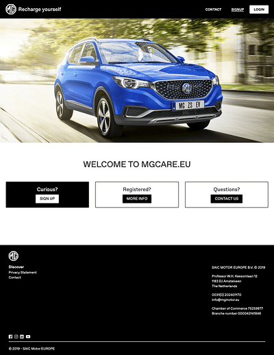 MGcare repairer platform - Website Creatie
