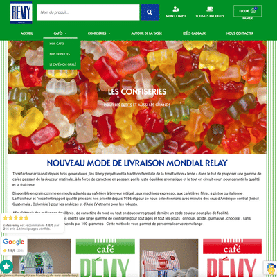 Site internet torréfacteur : e-commerce WooCommerce - Cafés Rémy - Website Creation