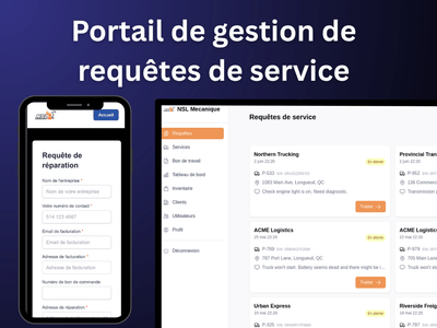 Portail de gestion d'appels de service routier - Application web