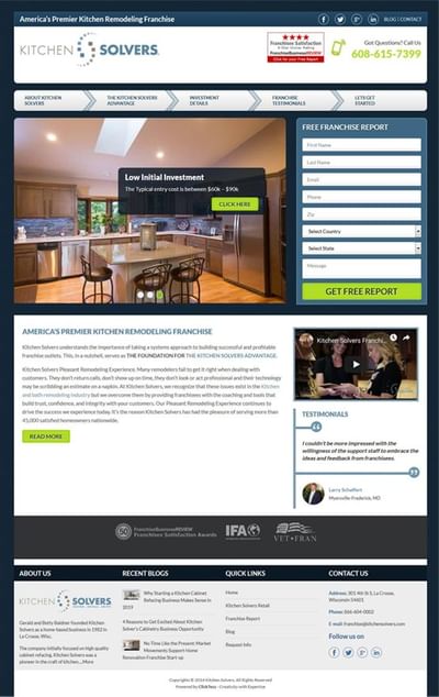 KITCHEN SOLVERS FRANCHISE - Website Creation