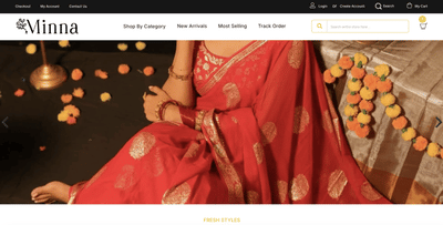 Custom E-commerce website developed for Minna Couture - E-commerce