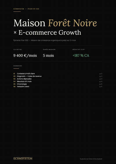 Cas client Maison Fôret Noire - Growth Marketing