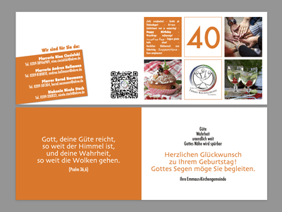 Geburtstagskarten-Serie für die Emmaus-Kirchengemeinde - Grafikdesign