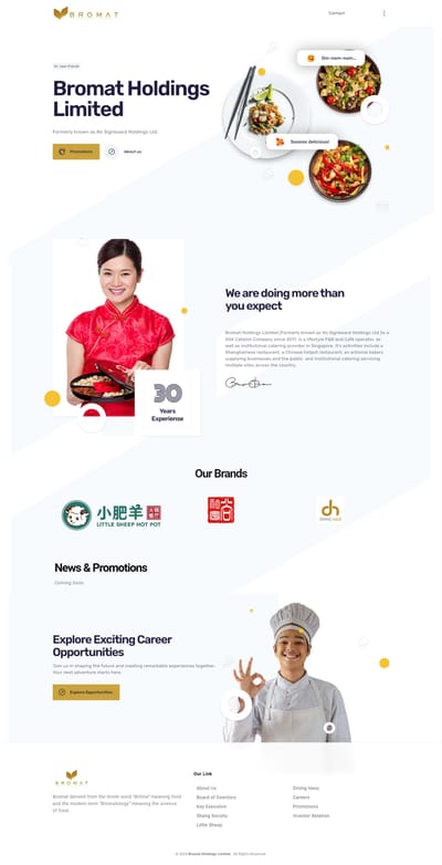 Case Study – Bromat Holdings Limited - Création de site internet