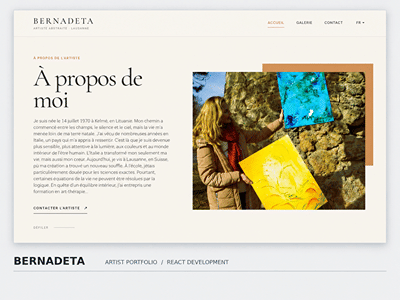 Art Bernadeta – Artist Portfolio Website & React Development - Website Administration