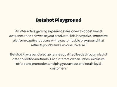 Betshot Playground - Design & graphisme