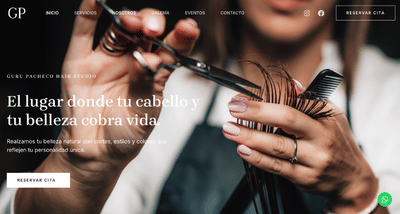 Web para Guru Pacheco Hair Studio - Création de site internet