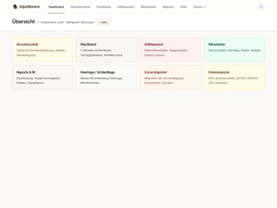 Liquid Beans DIMO – Dienstplan & Zeiterfassung - Software Development