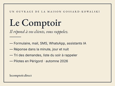Le Comptoir : l'accueil des demandes pour les artisans - Artificial Intelligence