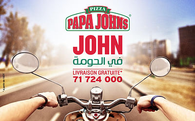 Campagne John fil Houma Papa John's - Grafikdesign