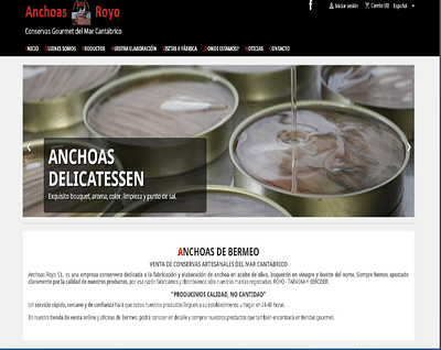 Tienda Online Anchoas de Berneo - Website Creation