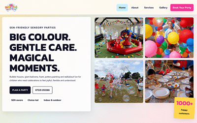 Poppy Pops: responsive sensory-party website - Website Creation