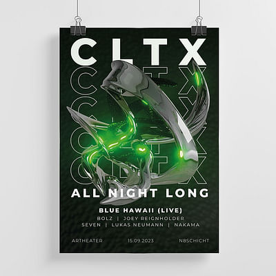 3D Design für Techno-Veranstaltung mit DJ CLTX - Grafikdesign