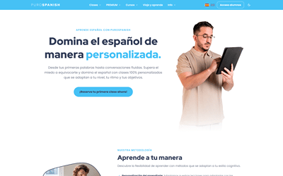 PuroSpanish: web y plataforma de clases de español online - Software Development